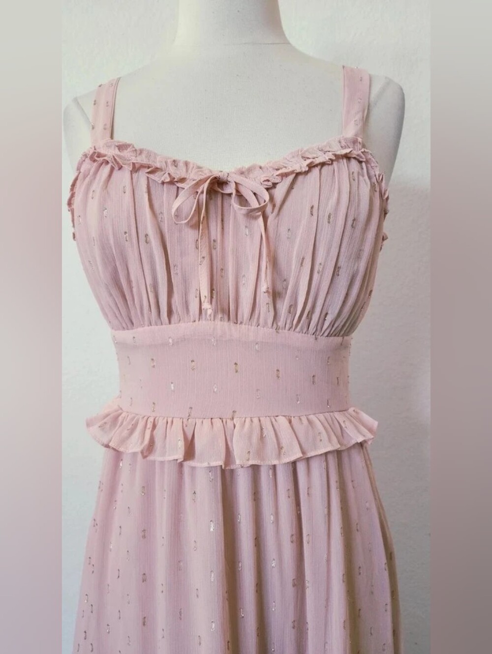 Light Pink Ruffle Tiered Maxi Dress - Picture 4 of 4